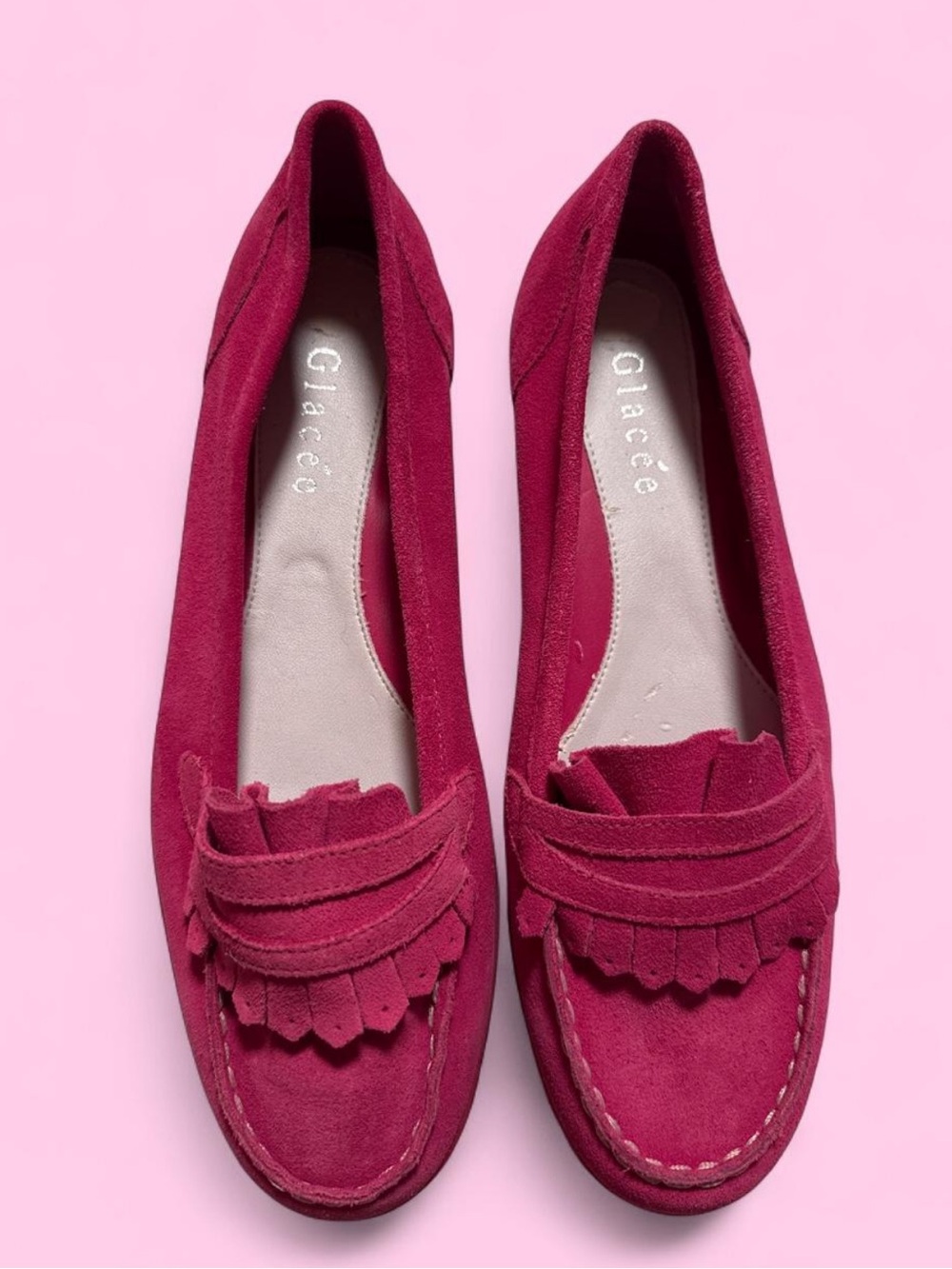 Women's Fuchsia Suede Loafers